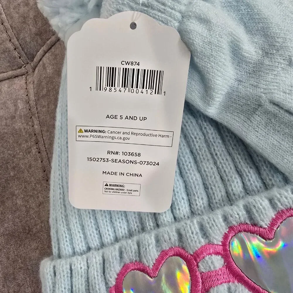 NWT Rainbow Sugar Girls Hat with Patches and Gloves, 2 Piece Set